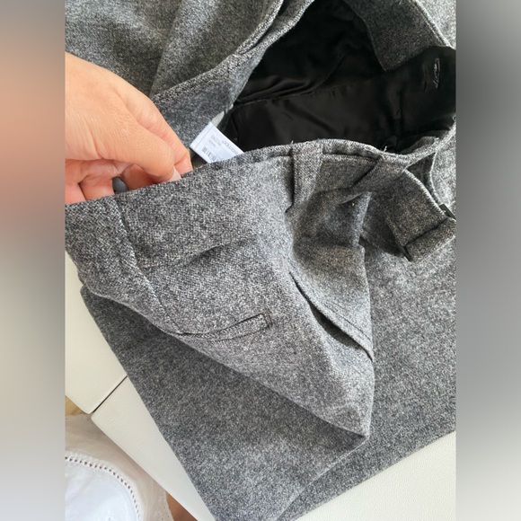 Zara Wool Blend Wide Leg Mid Rise Pants ZW Collection Gray Marl size XS NWT - Picture 5 of 16